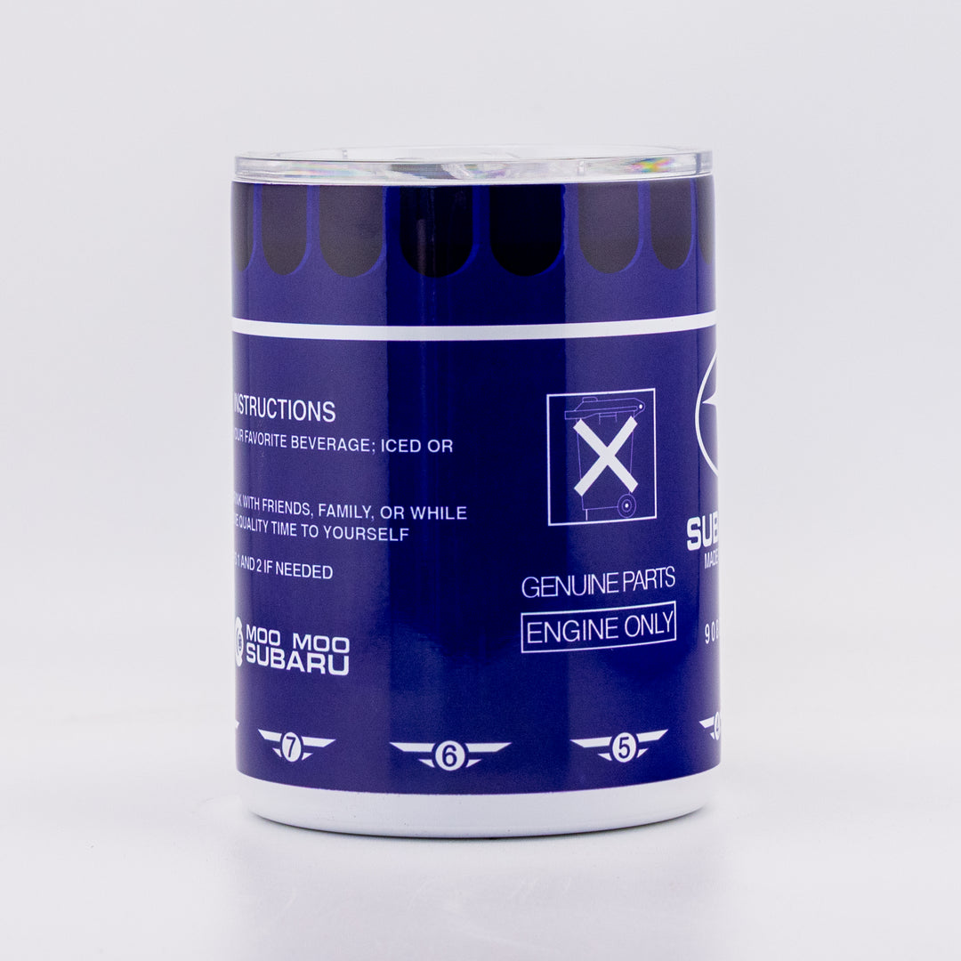 Blue Oil Filter Tumbler