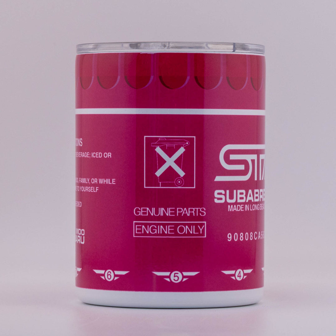 SUBARU STI WRX PINK STAINLESS STEEL TUMBLER DRINKWARE FLAT 4 BOXER ENGINE LONG BEACH JDM