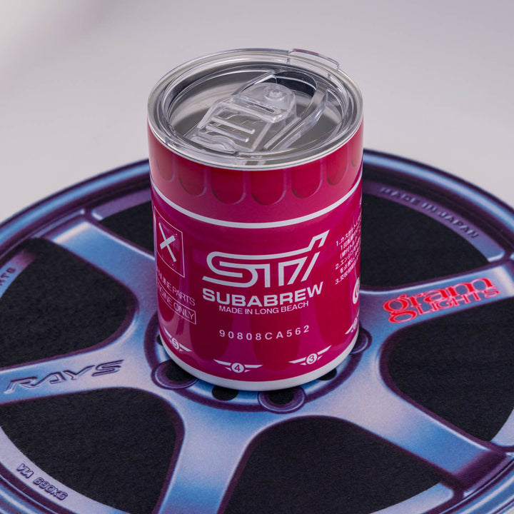SUBARU STI WRX PINK STAINLESS STEEL TUMBLER DRINKWARE FLAT 4 BOXER ENGINE LONG BEACH JDM