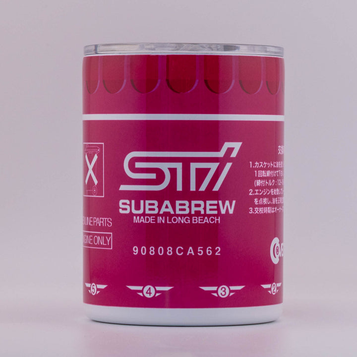 SUBARU STI WRX PINK STAINLESS STEEL TUMBLER DRINKWARE FLAT 4 BOXER ENGINE LONG BEACH JDM