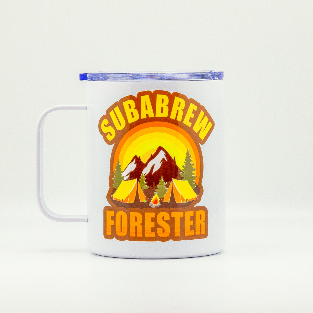 CUSTOM STAINLESS STEEL MUG SUBARU ASCENT CAMP CAMPFIRE CAMPING TRAVEL 