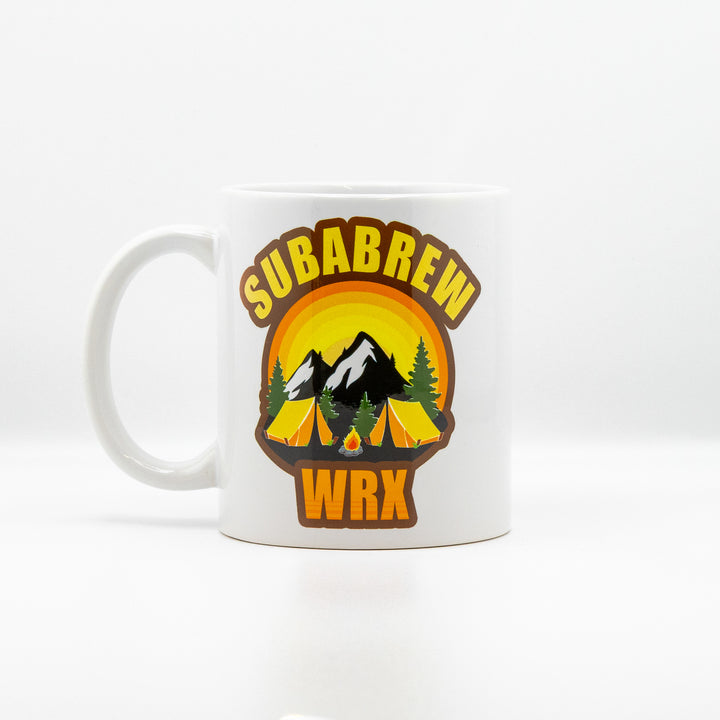 CUSTOM COFFEE MUG SUBARU WRX EDITION CAMP CAMPFIRE 