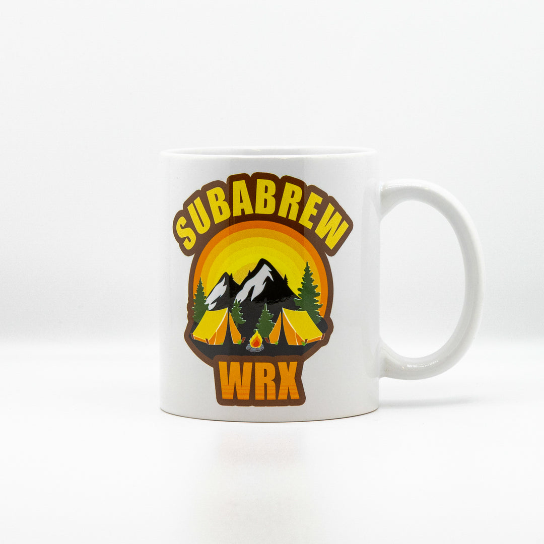 CUSTOM COFFEE MUG SUBARU WRX EDITION CAMP CAMPFIRE 