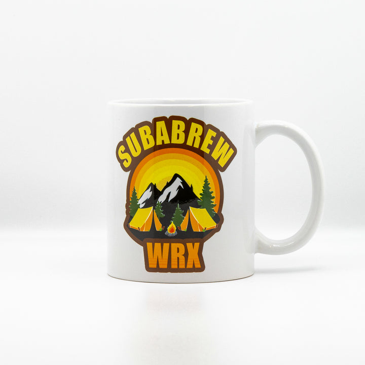 CUSTOM COFFEE MUG SUBARU WRX EDITION CAMP CAMPFIRE 