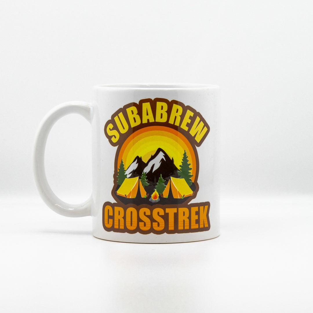 CUSTOM COFFEE MUG SUBARU CROSSTREK WILDERNESS EDITION CAMP CAMPFIRE 